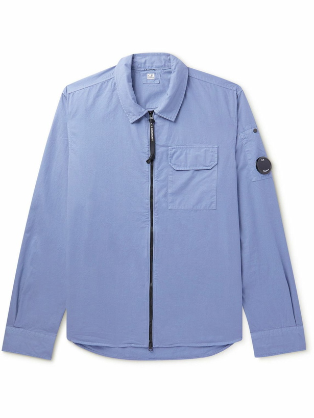 Photo: C.P. Company - Logo-Appliquéd Cotton-Gabardine Jacket - Blue