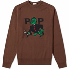 Pop Trading Company Men's Smoking Dragon Crew Knit in Rain Drum