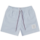 Thom Browne Men's Seersucker Swim Short in Blue