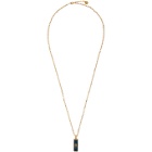 Lanvin Gold and Blue Charm Necklace