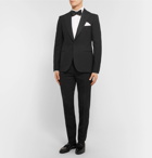 Alexander McQueen - Black Slim-Fit Silk Satin-Trimmed Wool-Blend Tuxedo Trousers - Men - Black