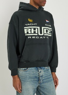 Rhude Regatta Club Printed Cotton Sweatshirt Black