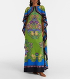 La DoubleJ Magic printed caped silk maxi dress
