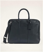 Brooks Brothers Men's Pebbled Leather Briefcase | Black