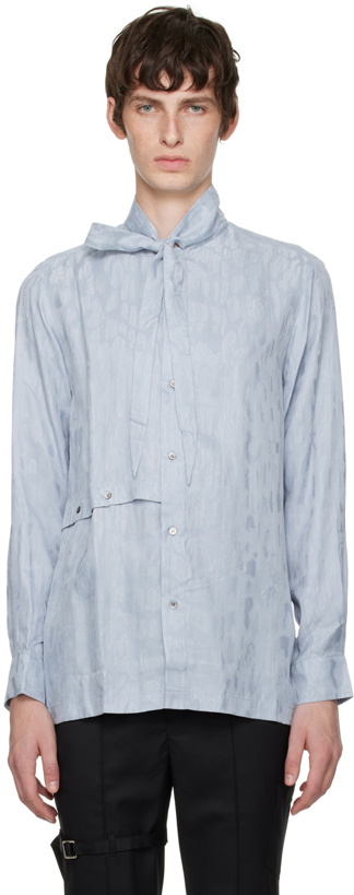 Photo: The World Is Your Oyster Blue Self-Tie Shirt