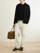 Inis Meáin - Caoladóir Basketweave Textured Cotton and Cashmere-Blend Sweater - Black