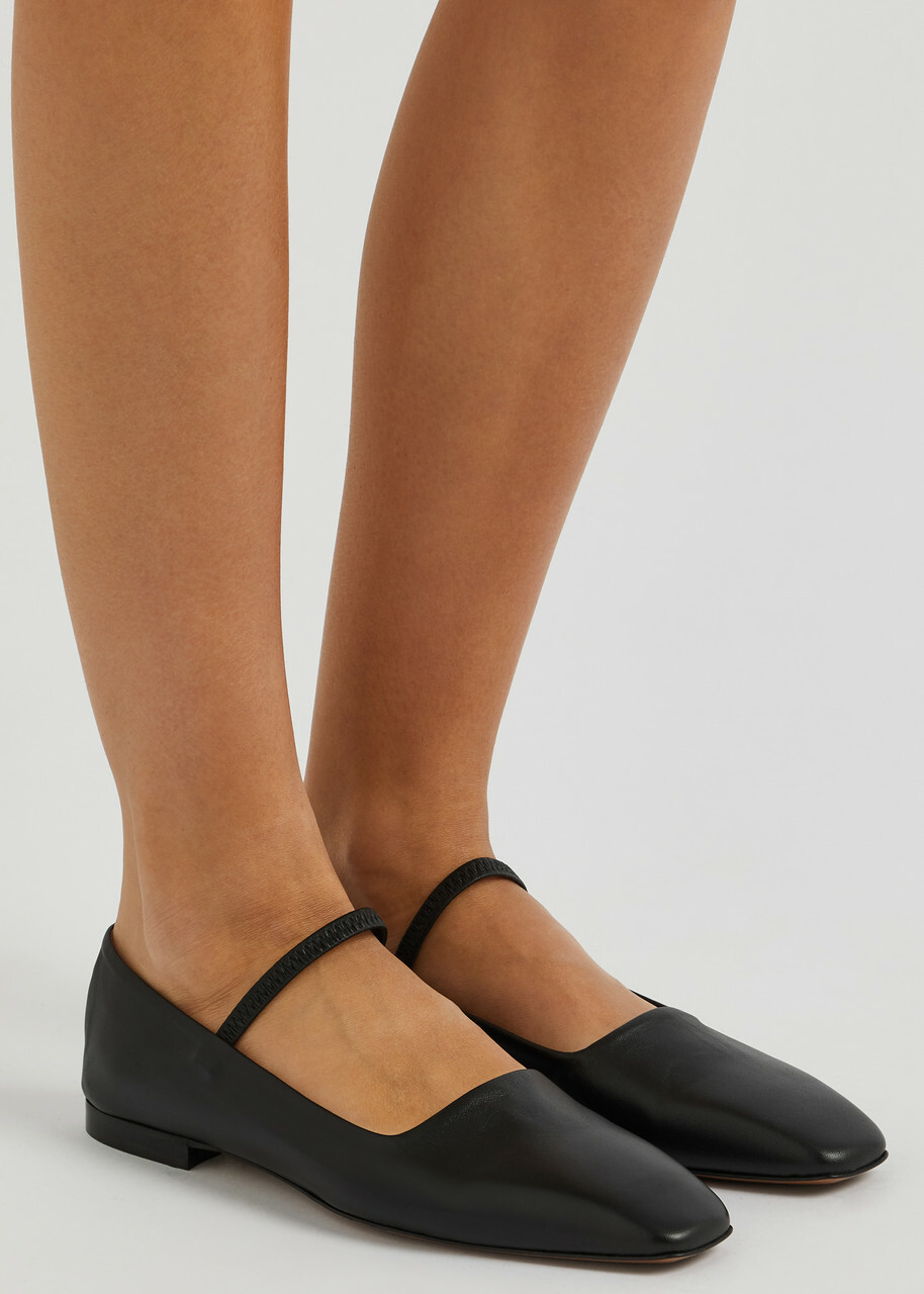 Atp Atelier Petina Mary Jane Leather Flats Black