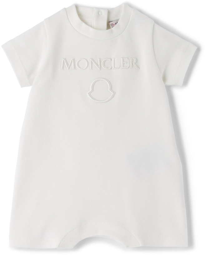 Photo: Moncler Enfant Baby White Cotton Romper