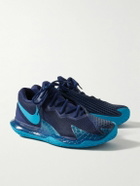 Nike Tennis - NikeCourt Zoom Vapor Cage 4 Rafa Rubber-Trimmed Mesh Sneakers - Blue