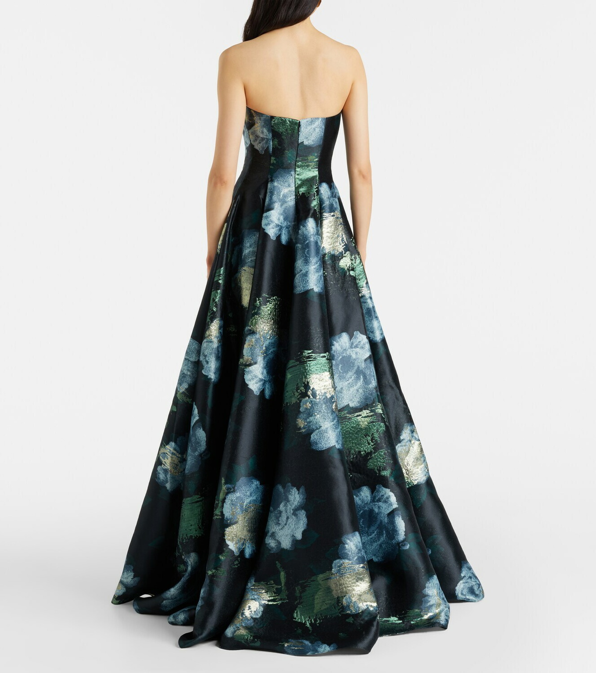 Markarian Laila floral brocade bustier gown