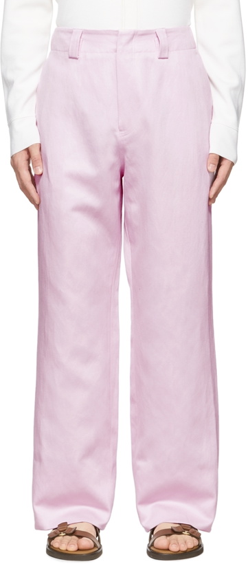 Photo: Ermenegildo Zegna Couture Pink Cotton Trousers