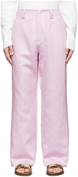 Ermenegildo Zegna Couture Pink Cotton Trousers