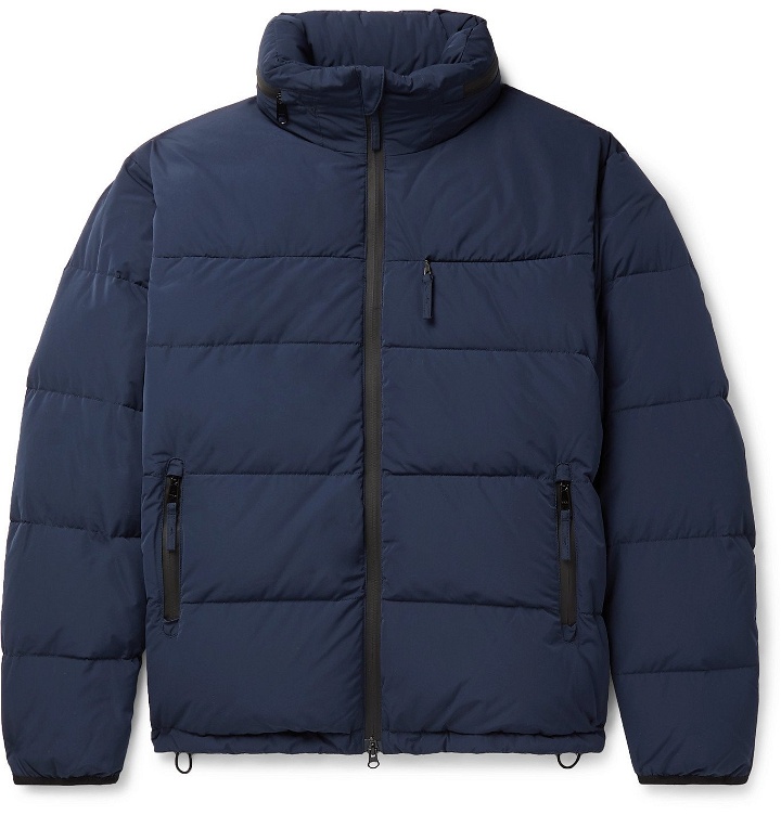 Photo: Aspesi - Quilted Nylon Hooded Down Jacket - Blue