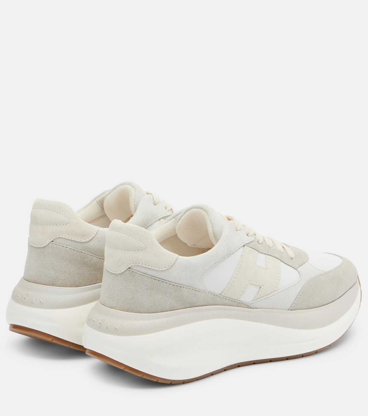 Hogan H696 suede and leather platform sneakers