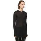 Rick Owens Black Hooded Rib T Hoodie