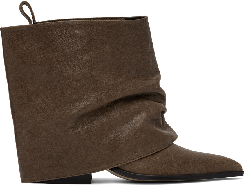 [OPEN YY] / ☆ 24SS BALLET FLAT CUT-OUT BOOTS / BROWN OPEN YY