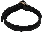 Guidi Black Bison Leather Bracelet