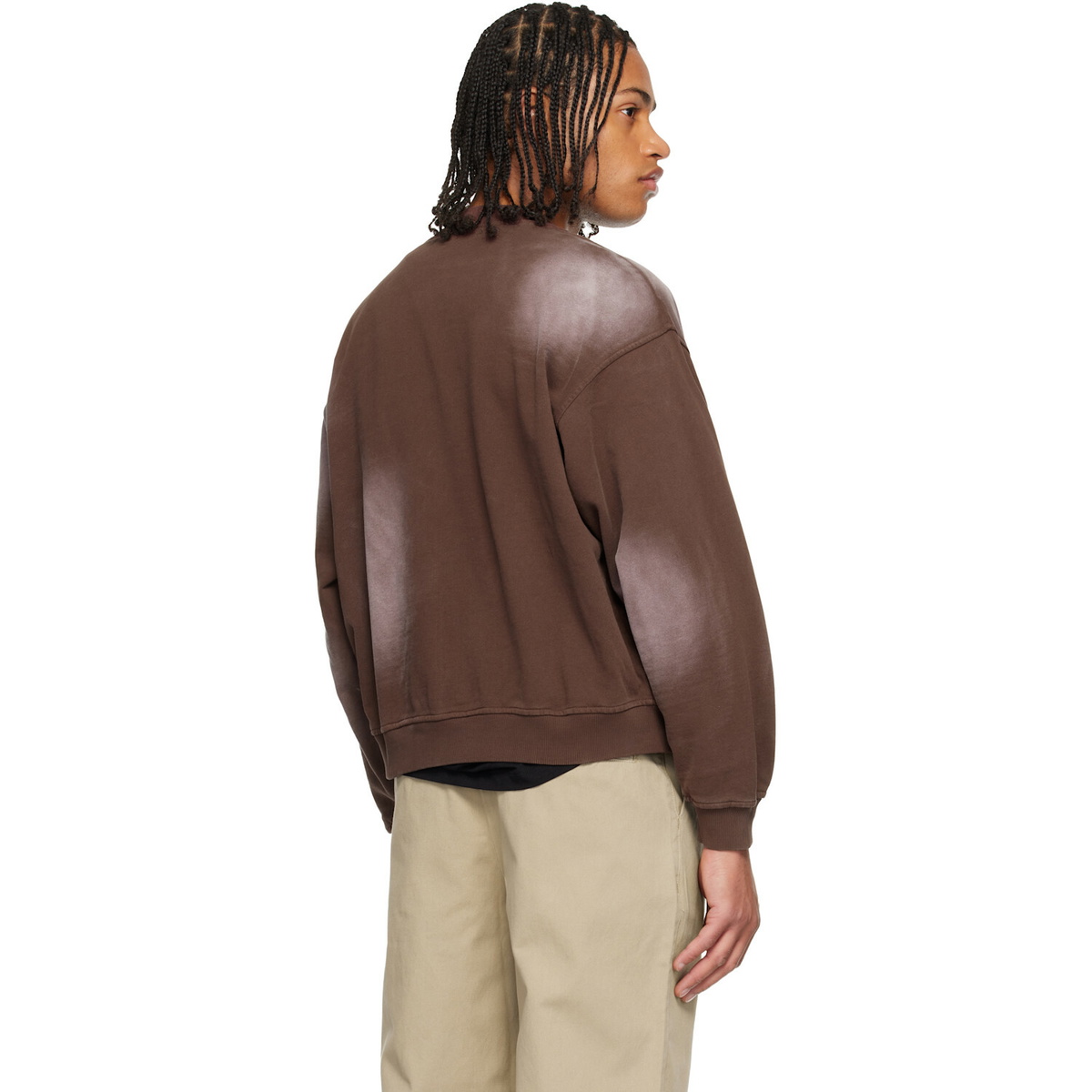 Dime Brown Faded Fleece Bomber Jacket