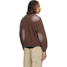 Dime Brown Faded Fleece Bomber Jacket