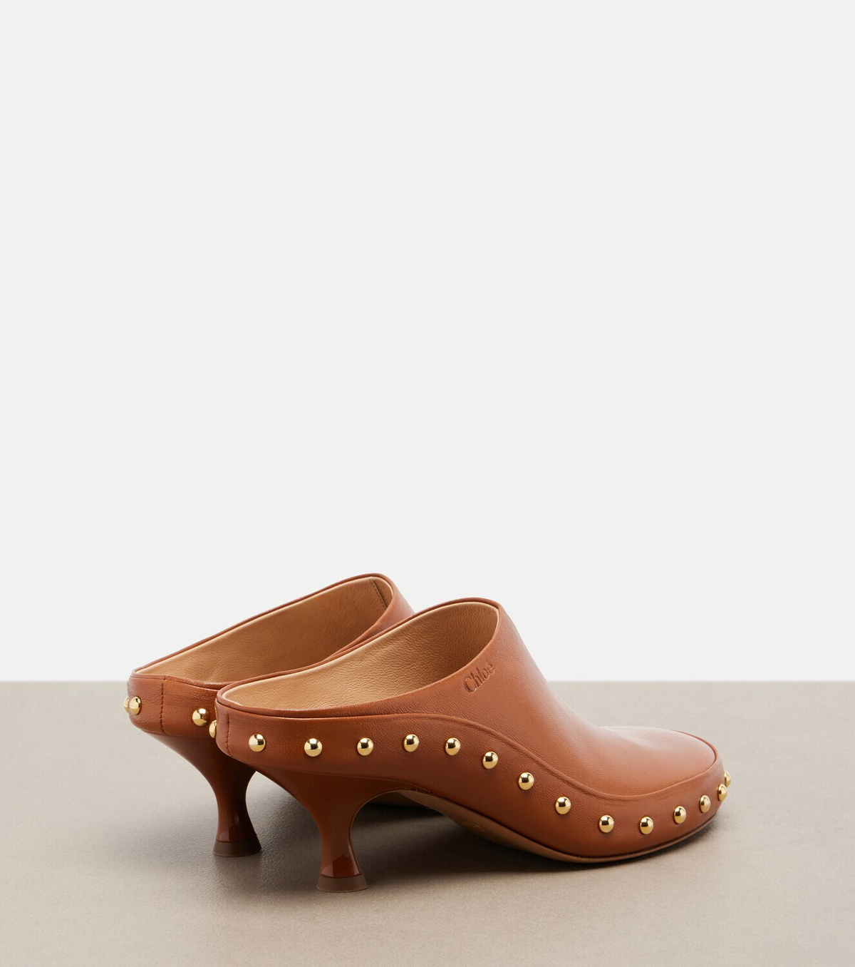 Chloé Studded leather clogs