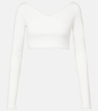 Alaïa Cotton-blend crêpe wrap top
