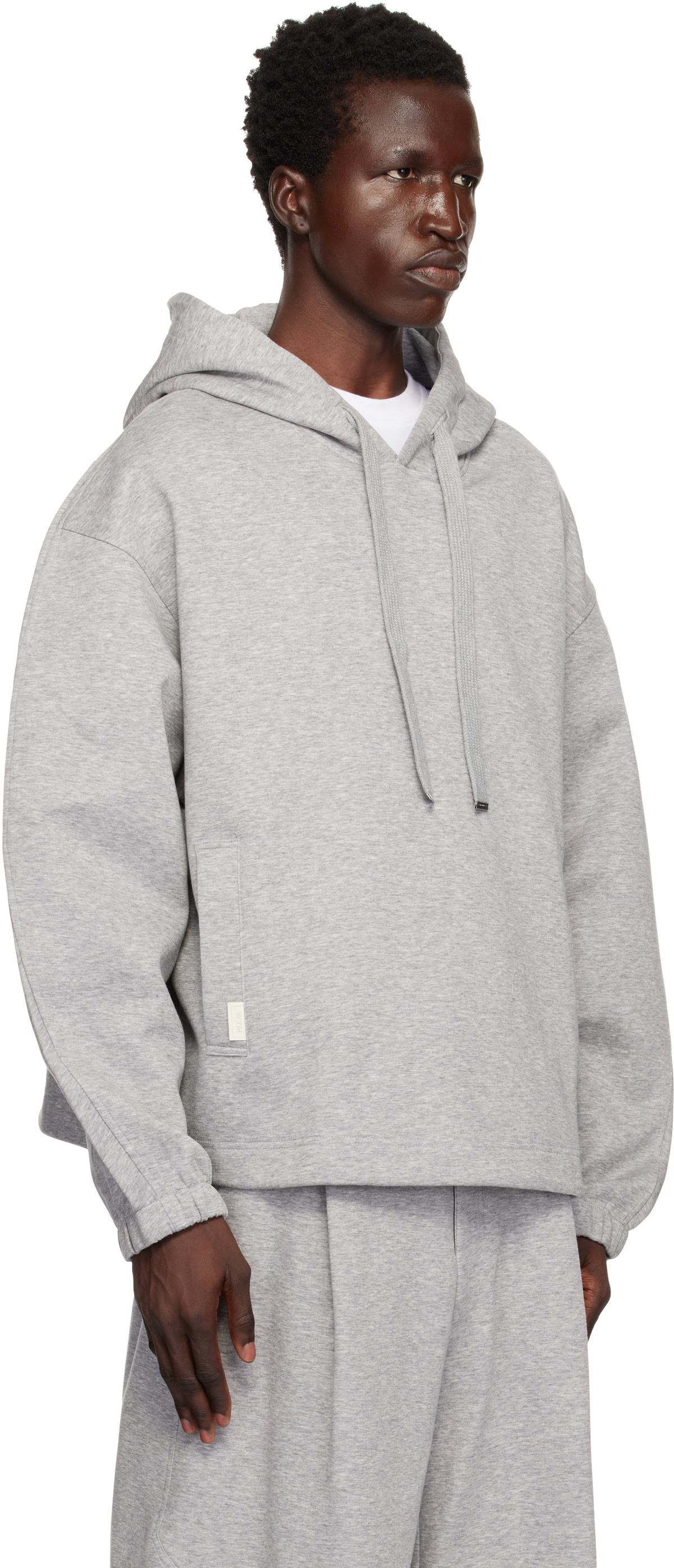 WOOYOUNGMI Gray Neoprene Hoodie Wooyoungmi