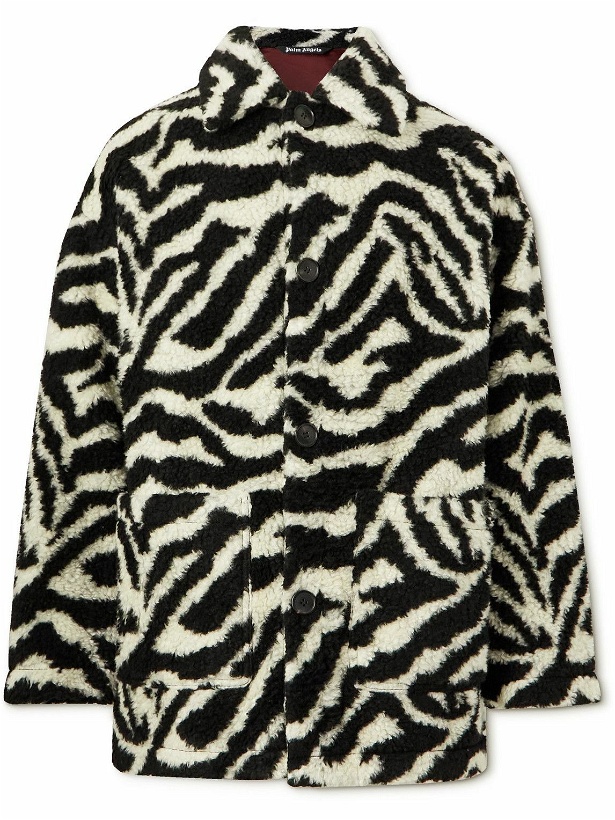 Photo: Palm Angels - Logo-Appliquéd Zebra-Print Faux Fur Coat - Multi