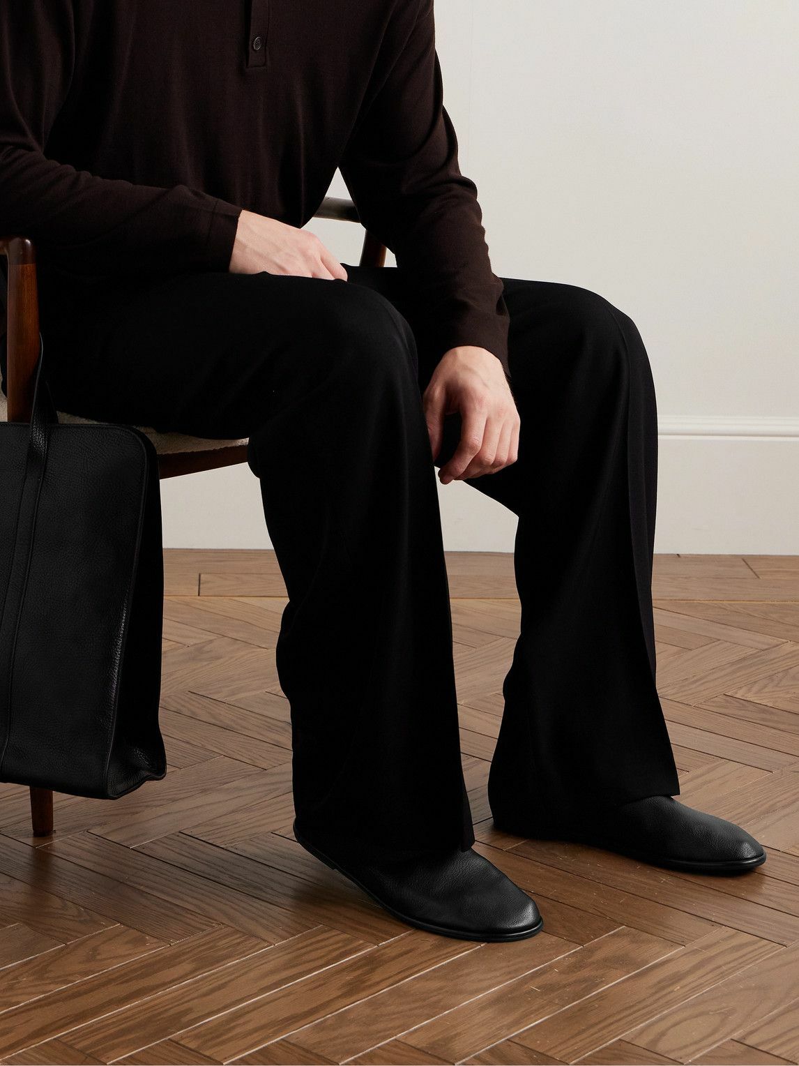 The Row - Canal Full-Grain Leather Loafers - Black The Row