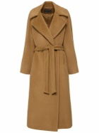 ALBERTA FERRETTI Belted Alpaca & Wool Long Coat