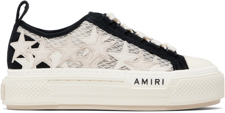 Photo: AMIRI Black & Off-White Mesh Stars Court Low Sneakers
