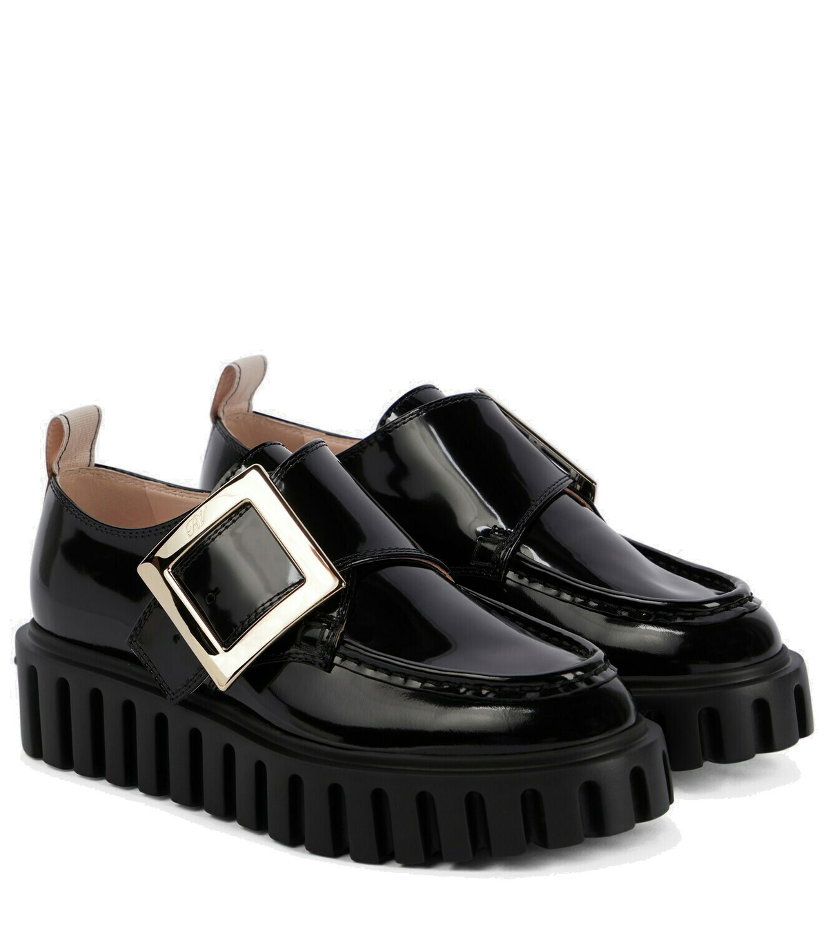 ROGER VIVIER ローファー Viv' Go-Thick patent leather 642923 Roger Vivier Viv' Go-Thick leather platform loafers Roger Vivier
