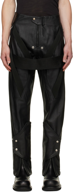 Photo: Rick Owens Black Tower Megastrapped Motopants Leather Pants