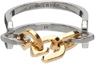Givenchy Silver & Gold 'G' Link Mixed Ring
