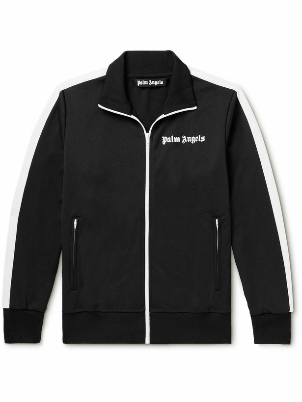 Photo: Palm Angels - Logo-Print Striped Shell Track Jacket - Black