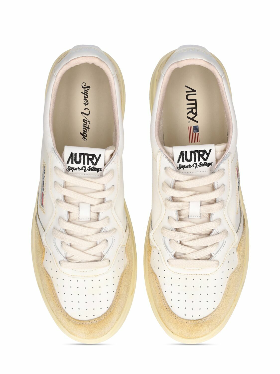 AUTRY Men's Super Vintage Low Leather Sneakers White
