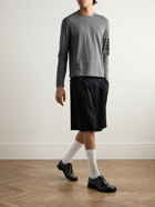 Thom Browne - Striped Wool-Blend Jersey T-Shirt - Gray