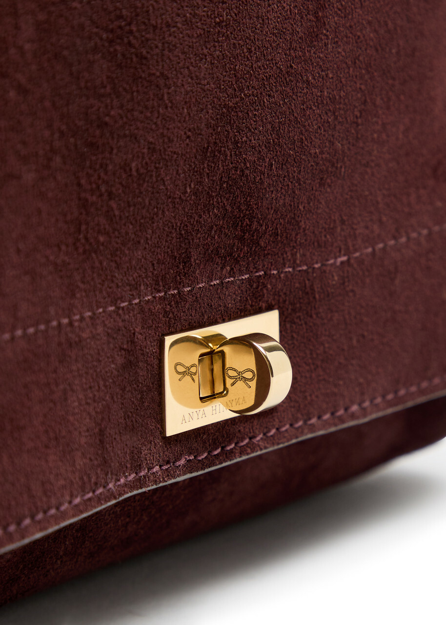 Anya Hindmarch Mortimer Leather and Suede Cross-body bag - Burgundy - One Size