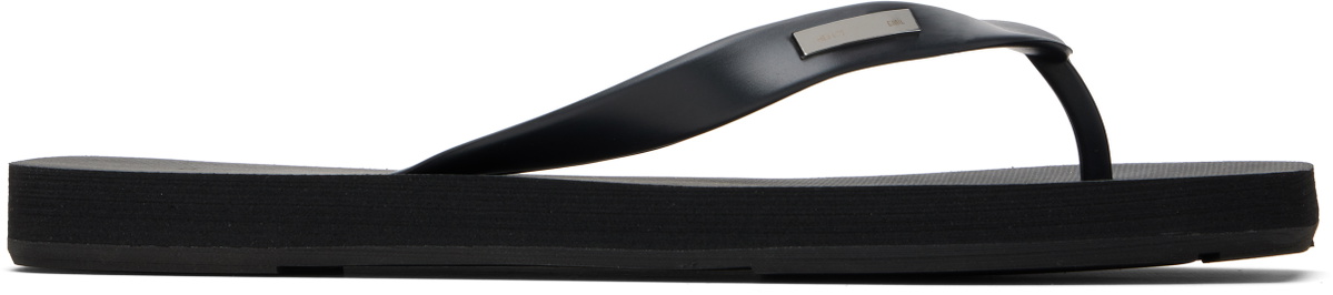 HELIOT EMIL Black 'HE' Flip-Flops
