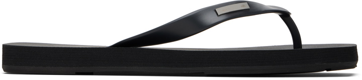 Photo: HELIOT EMIL Black 'HE' Flip-Flops