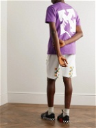 Off-White - Logo-Print Cotton-Jersey T-Shirt - Purple