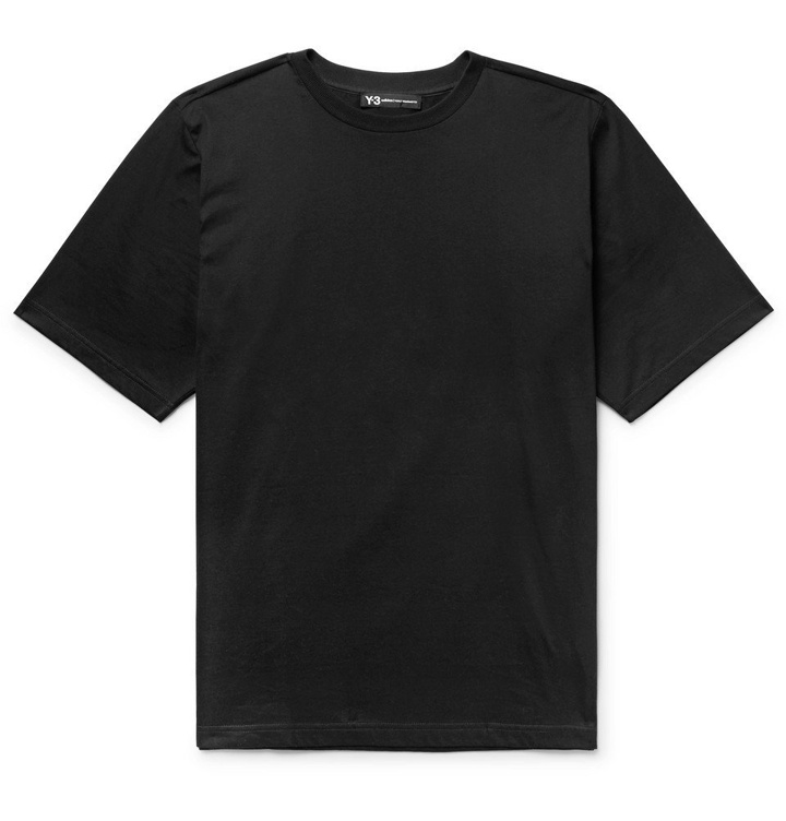 Photo: Y-3 - Embroidered Printed Cotton-Jersey T-Shirt - Men - Black