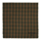 Burberry Green Cashmere Lightweight Vintage Check Scarf