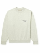 FEAR OF GOD ESSENTIALS - Logo-Flocked Cotton-Blend Jersey Sweatshirt - Neutrals