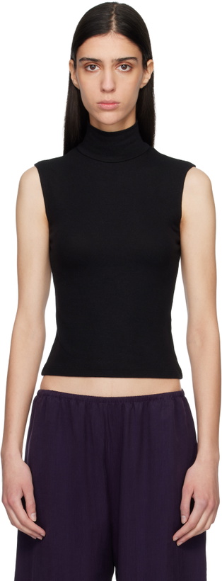 Photo: LESET Black Lauren Sleeveless Turtleneck