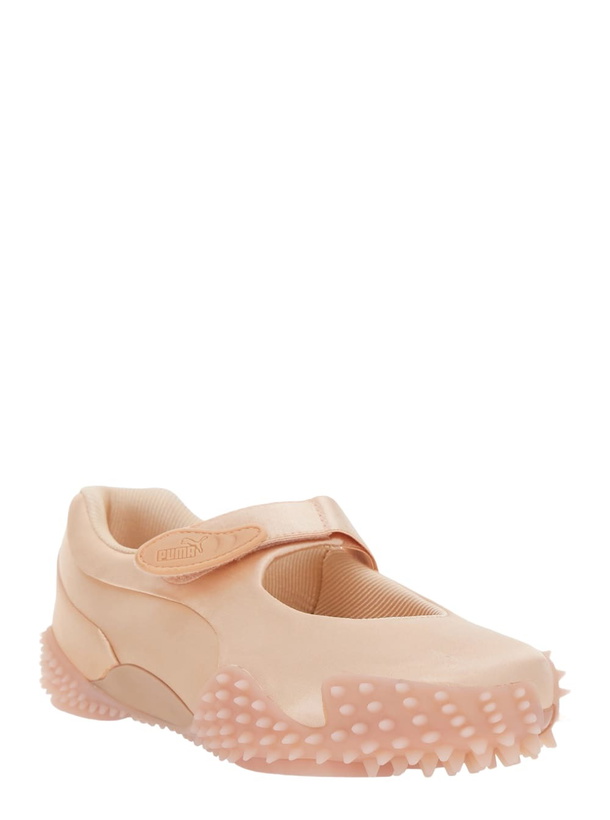 Photo: Puma Mostro Pink Flats With Tread Sole And Logo On The Back In Fabric Unisex