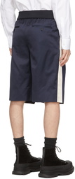 Alexander McQueen Navy Satin Shorts