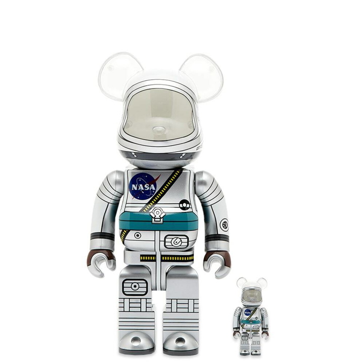 Photo: Medicom Project Mercury Astronaut Be@rbrick in Silver 100%/400%