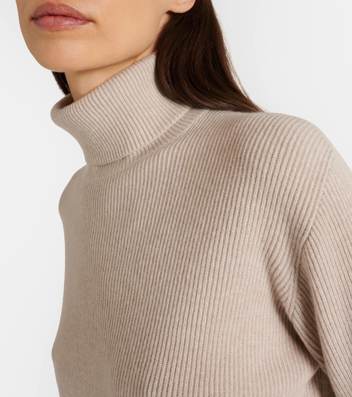 Pull Col Roulé Femme Brunello Cucinelli - Taille L, Couleur Crème, Cachemire, Occasion