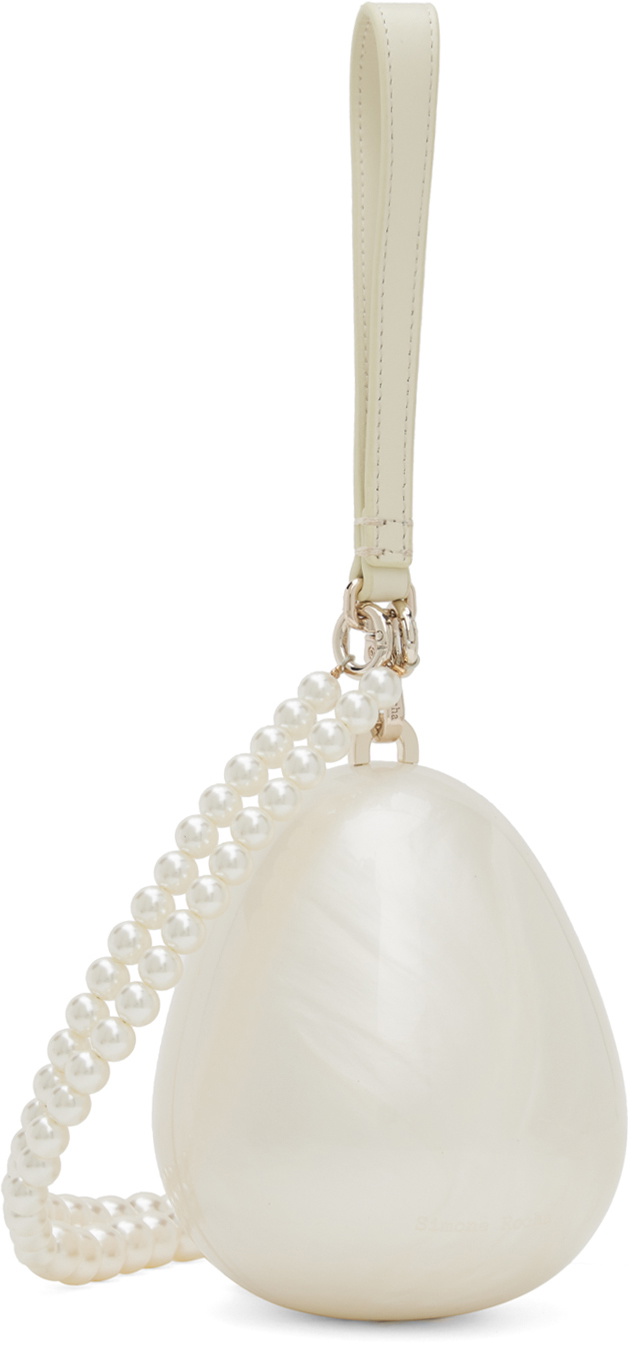 Simone Rocha Off-White Micro Pearl Egg Bag