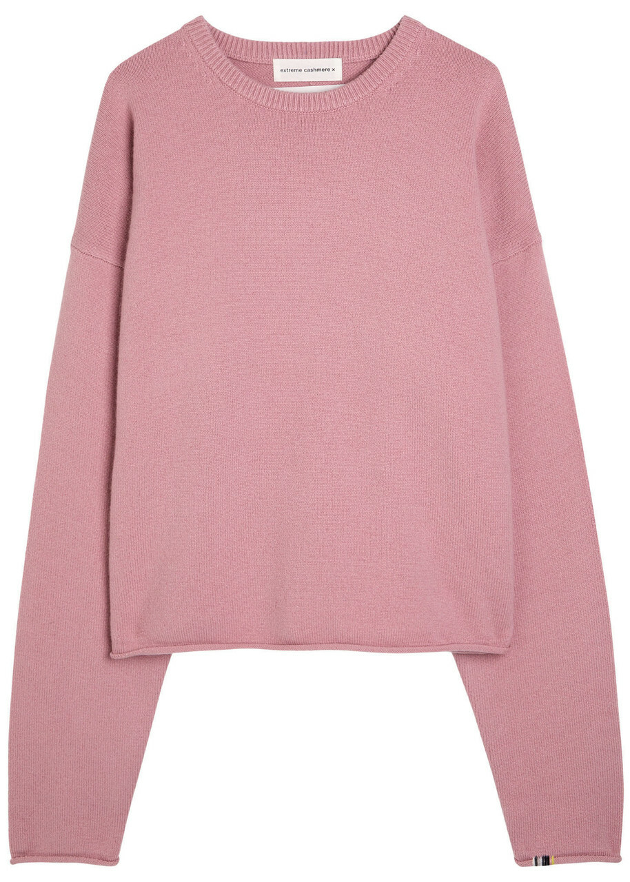 Extreme Cashmere N°426 Comfy Roll-trimmed Cashmere-blend Jumper - Pink - One Size